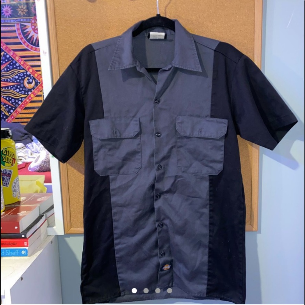 • vintage dickies short sleeve work shirt •